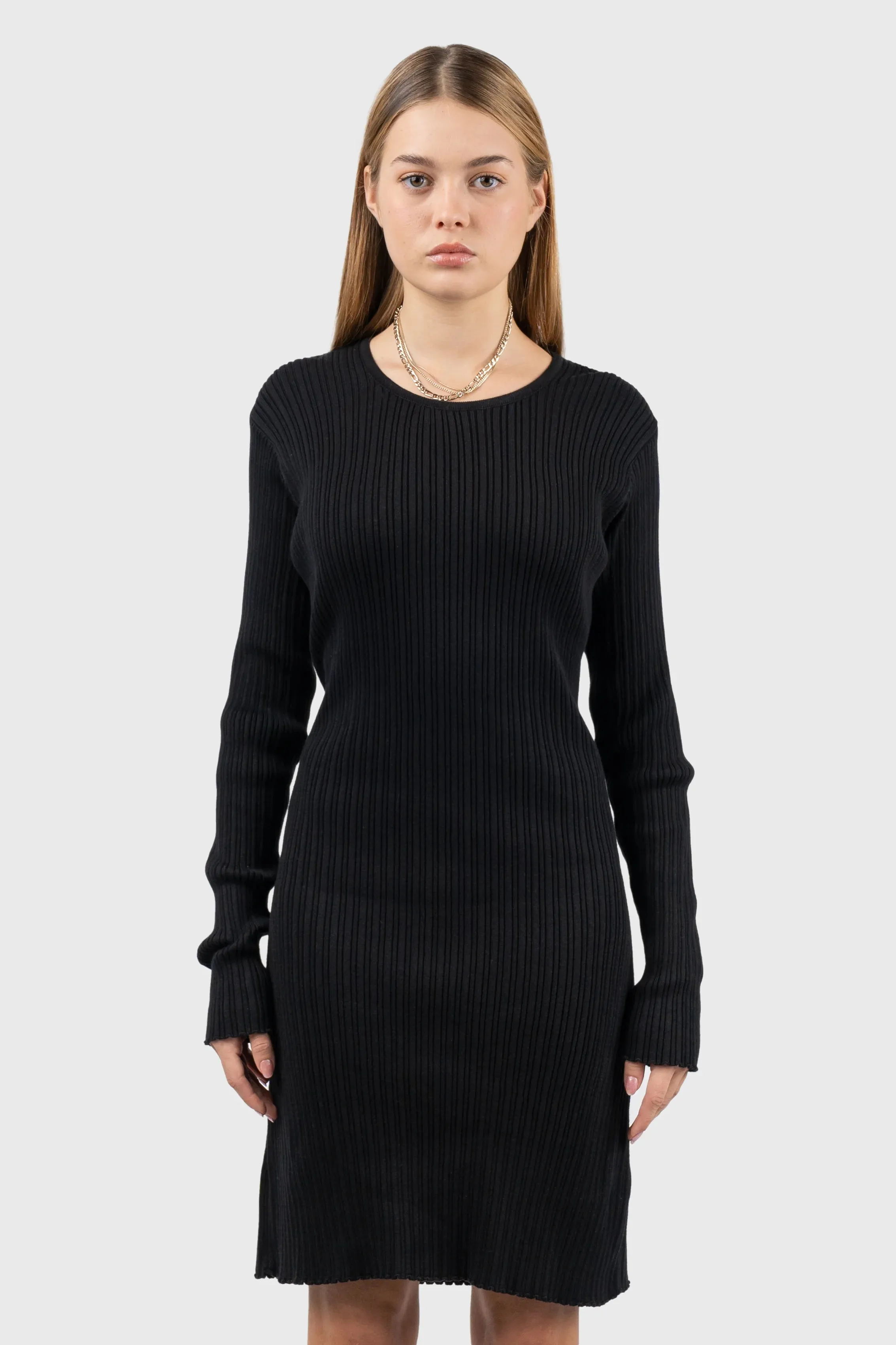 100% Organic Tie Back Ribbed Knitted Mini Dress