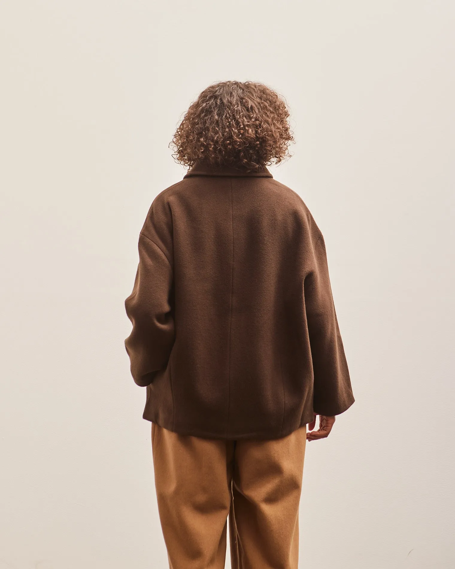 7115 Short Wool Coat, Deep Walnut