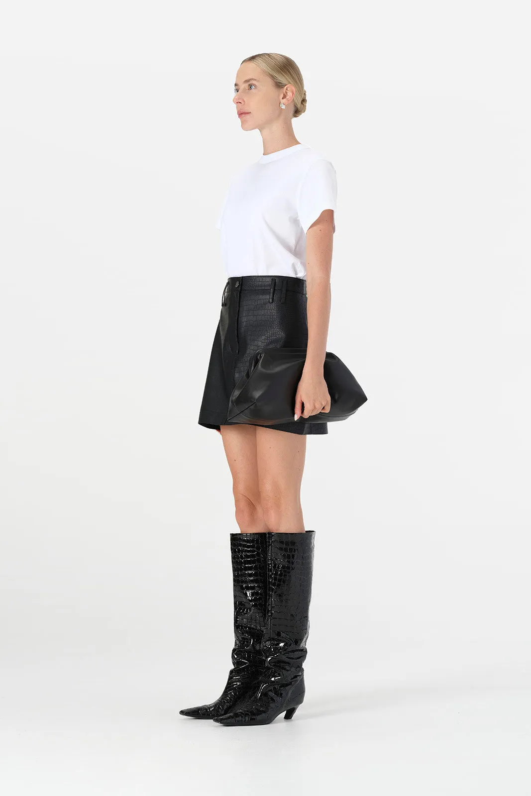 Akari Mini Skirt Black Croc