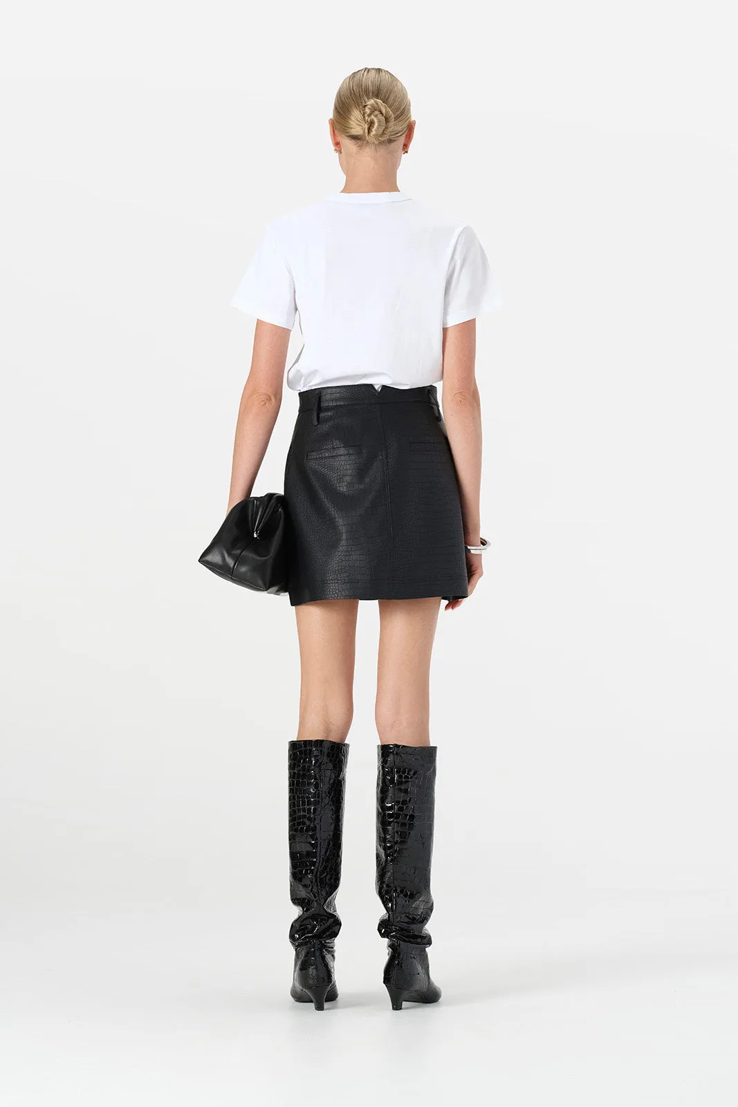 Akari Mini Skirt Black Croc