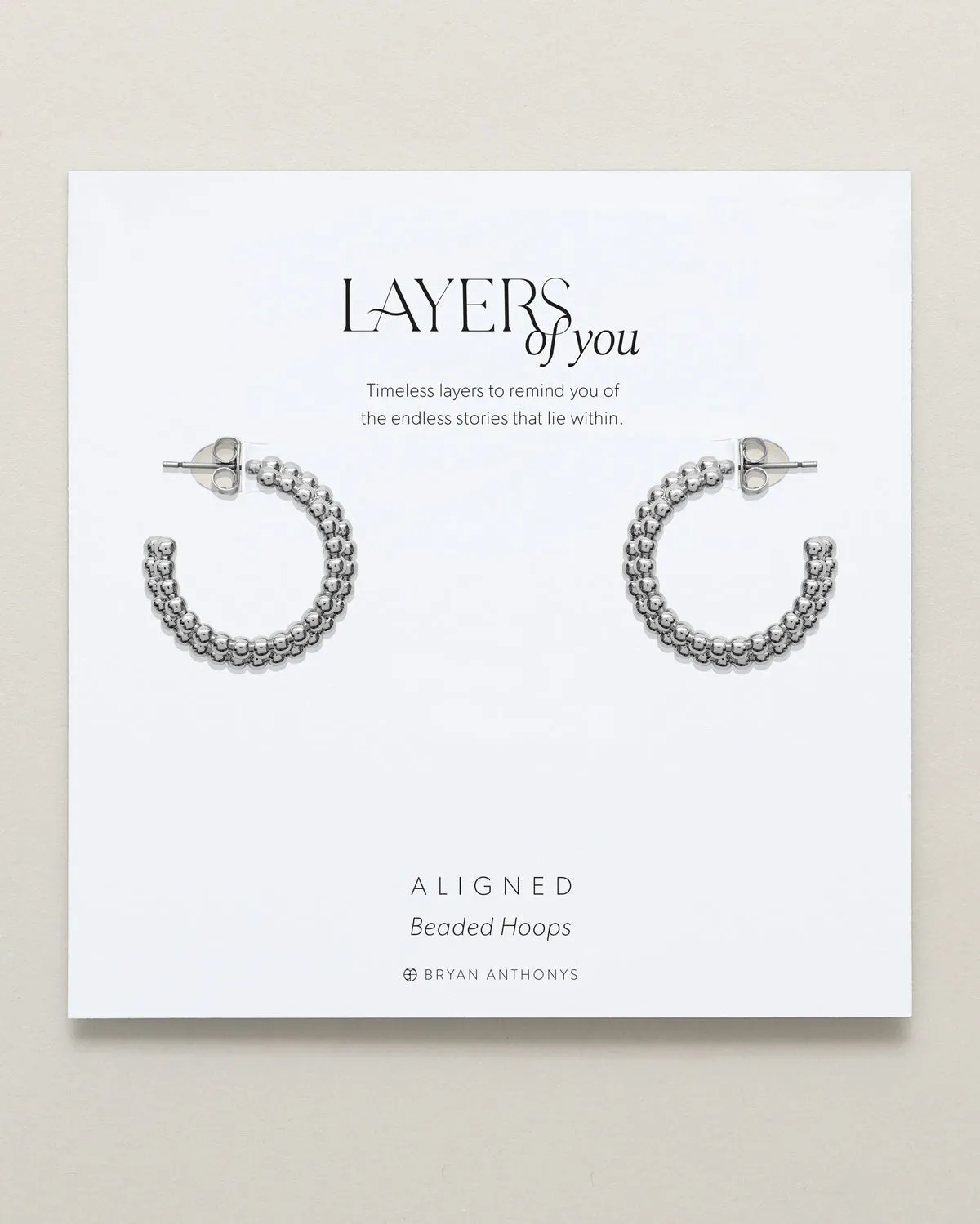 Aligned Beaded Hoop Earrings