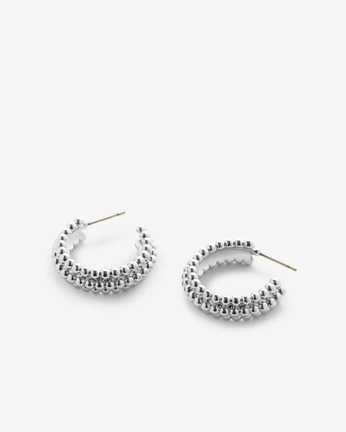 Aligned Beaded Hoop Earrings