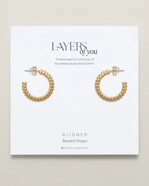 Aligned Beaded Hoop Earrings