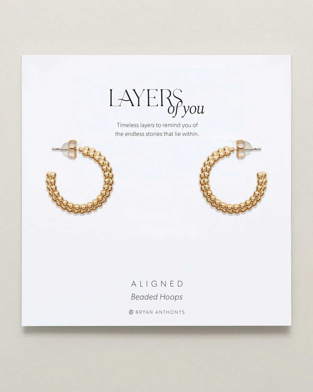 Aligned Beaded Hoop Earrings