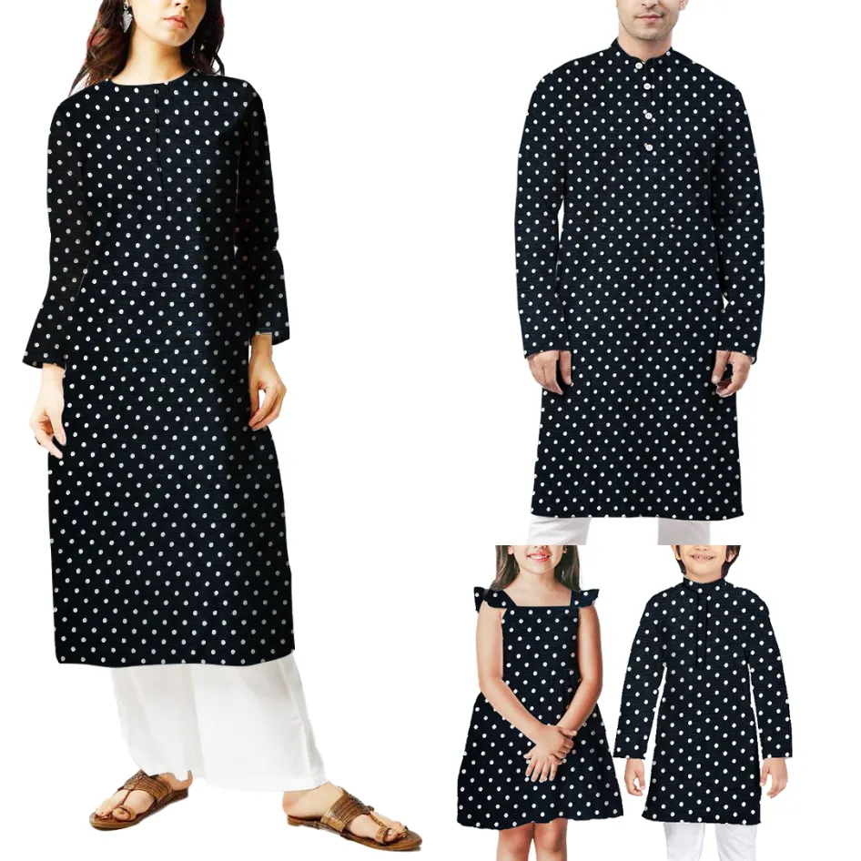 Black & White Polka Dot Printed Georgette Fabric (Wholesale)