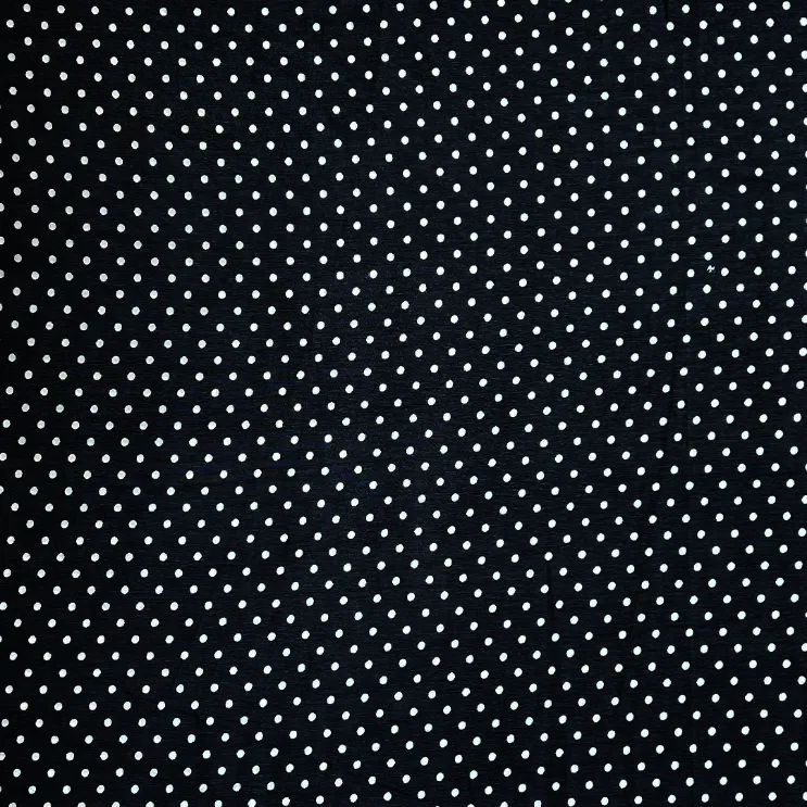 Black & White Polka Dot Printed Georgette Fabric (Wholesale)