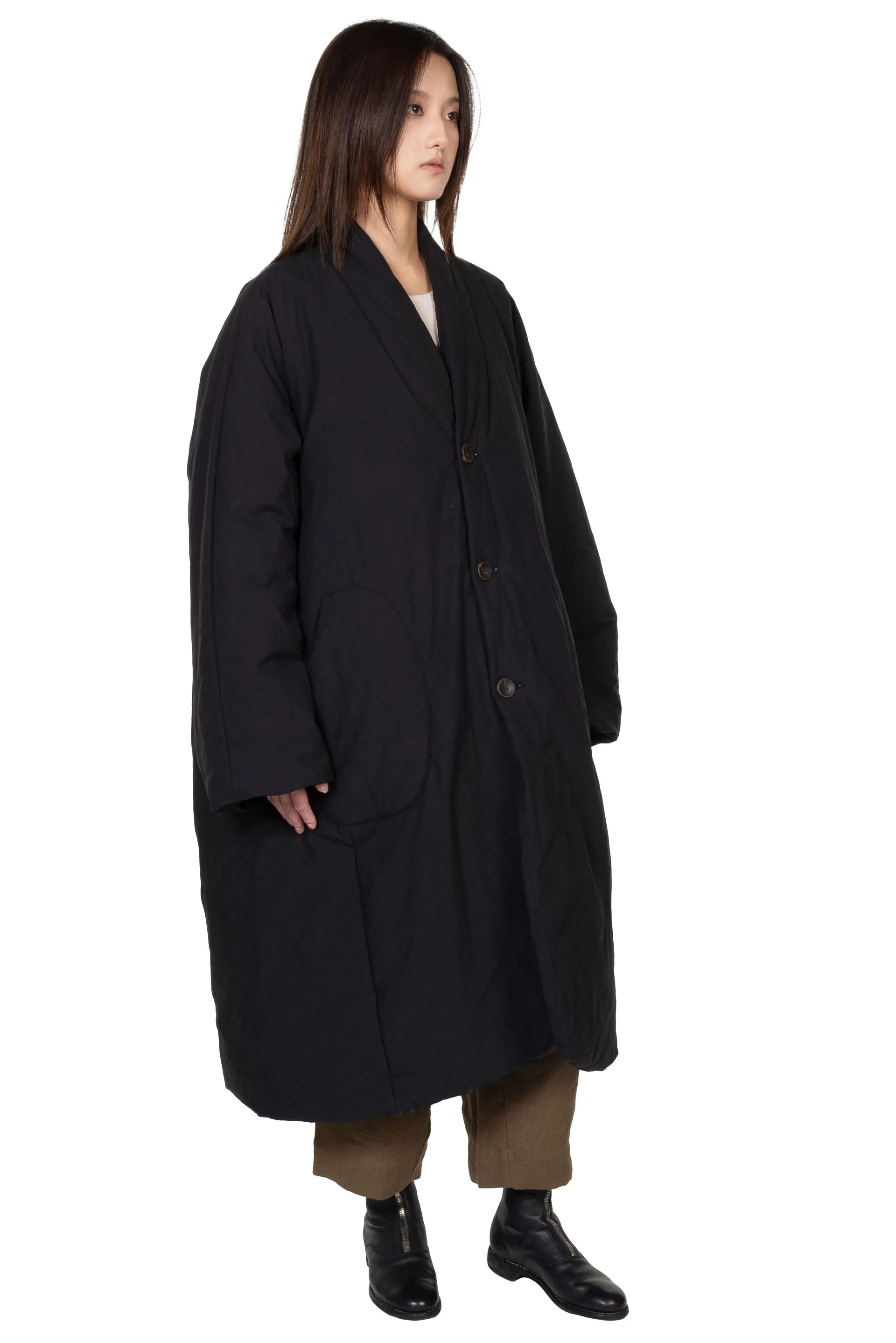 Black Padded Long Coat