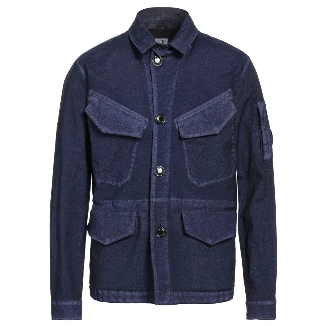 C P Company Button Up Navy Blue Jacket