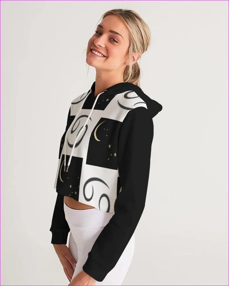 Cancer Moon Womens Cropped Hoodie