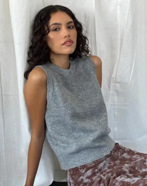 Cancri Button Through Vest in Grey