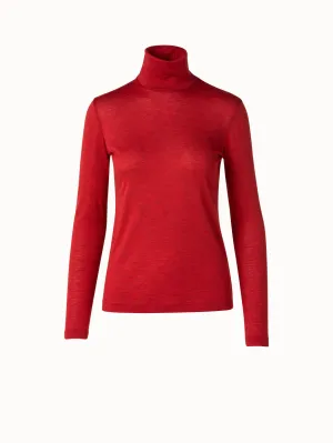 Cashmere Silk Jersey Mockneck