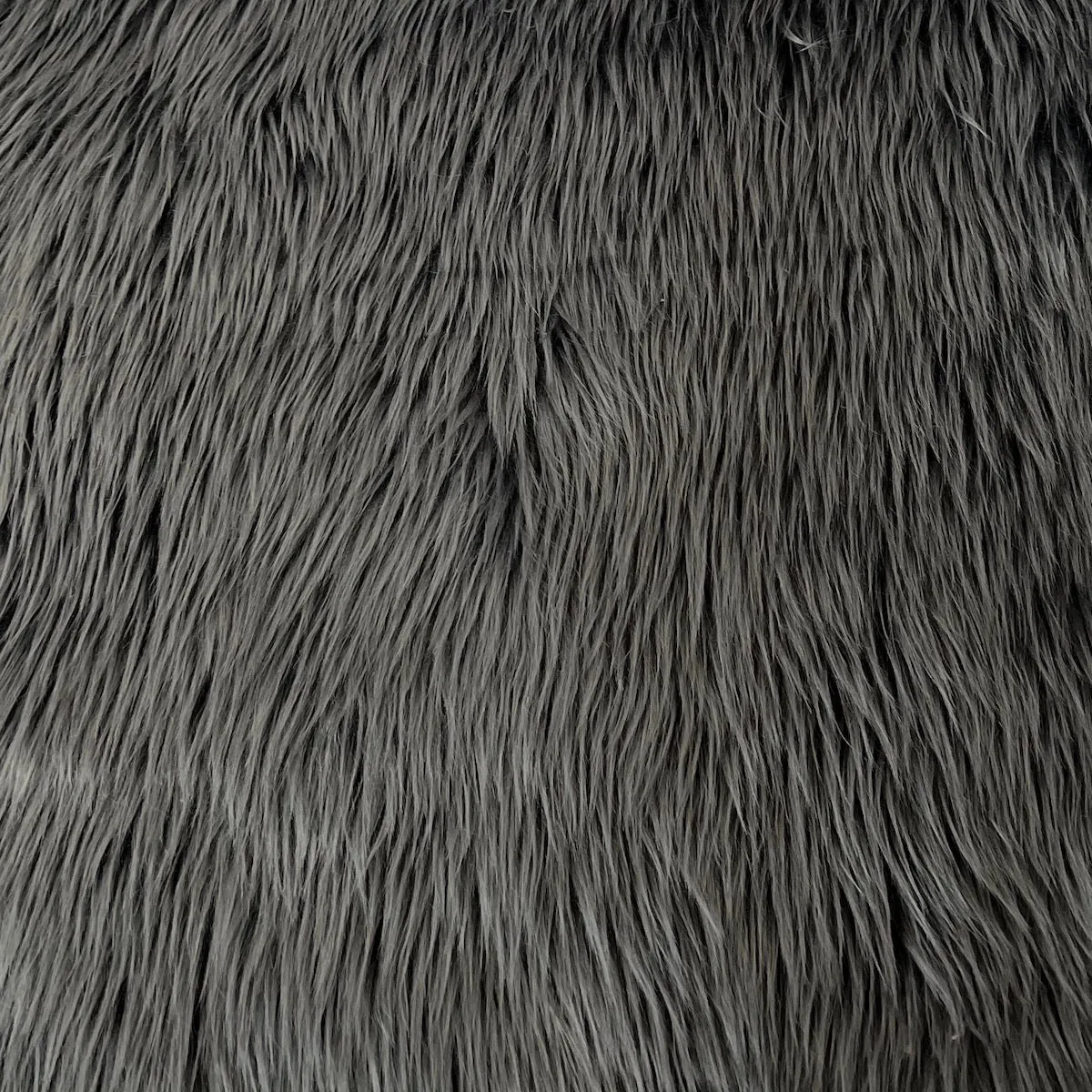 Charcoal Gray Luxury Long Pile Shaggy Faux Fur Fabric