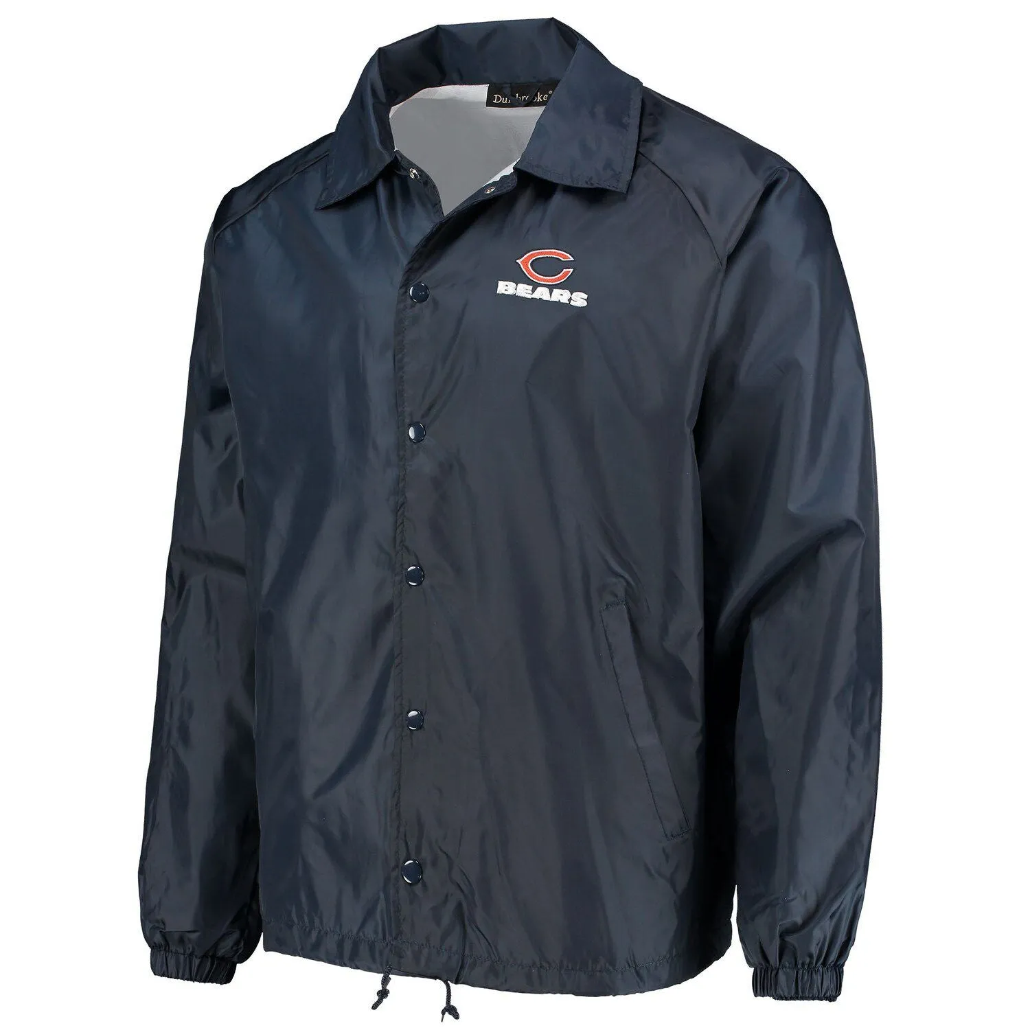 Chicago Bears Coaches Men's Classic Raglan Snap Windbreaker Navy Blue