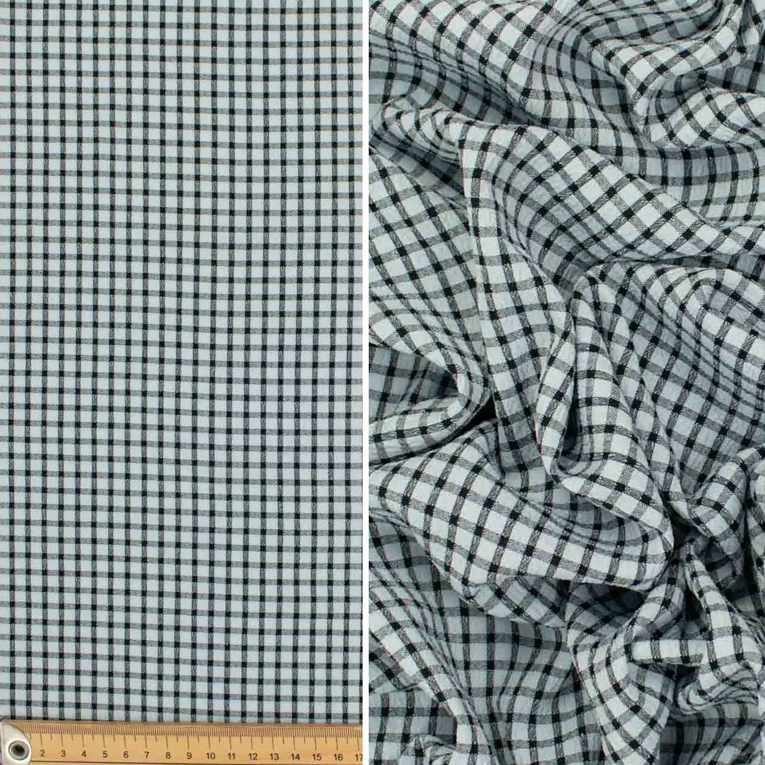 Chiffon Seersucker Check Prints