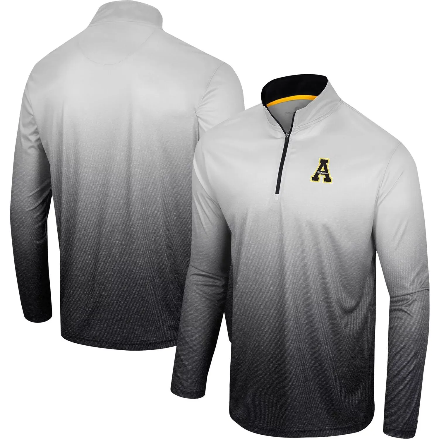 Colosseum Men's White/Black Quarter Zip Appalachian Mountaineer Windbreaker