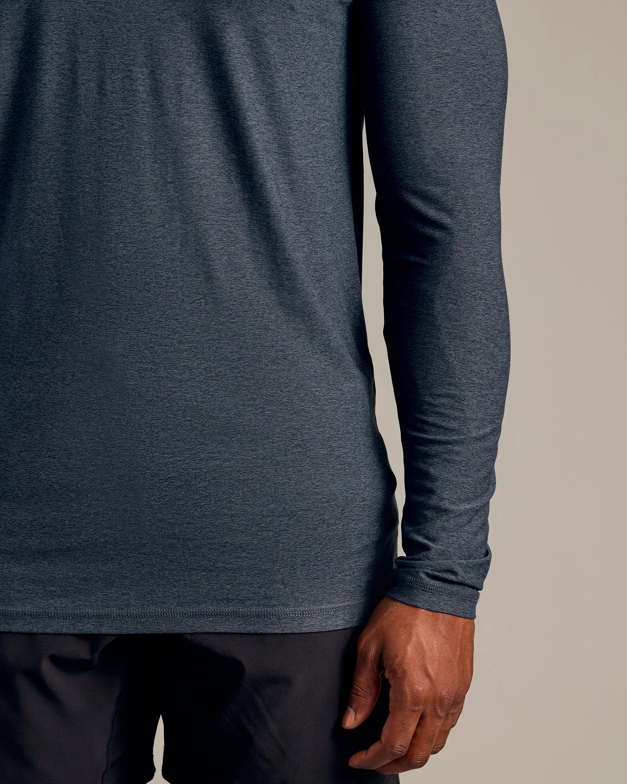 Dark Heather Fiord Long Sleeve Tall Active Crew