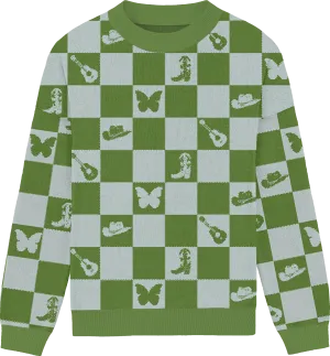 Debut Checkered Knit Crewneck