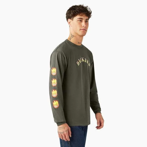 Dickies Skateboarding x Spitfire Wheels Long Sleeve T-Shirt Olive Green