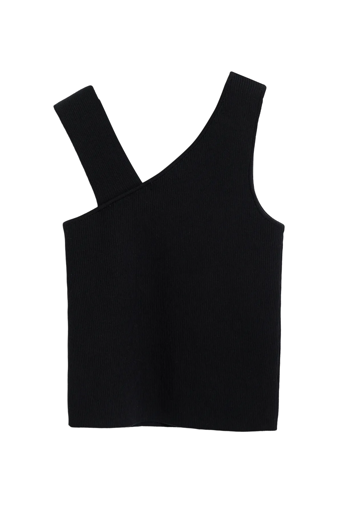 DSTLD Asymmetrical Rib Tank in Black