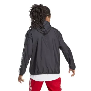 Essentials adidas Men's Woven 3 Stripe Windbreaker Black