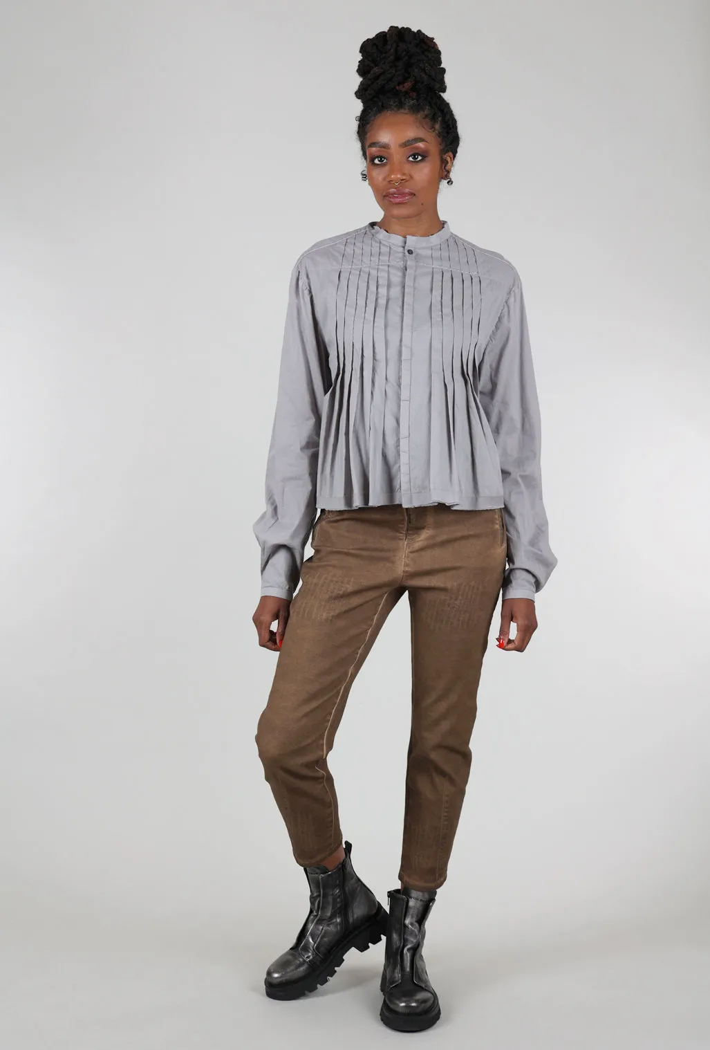 Flora Tuck Blouse, Cement