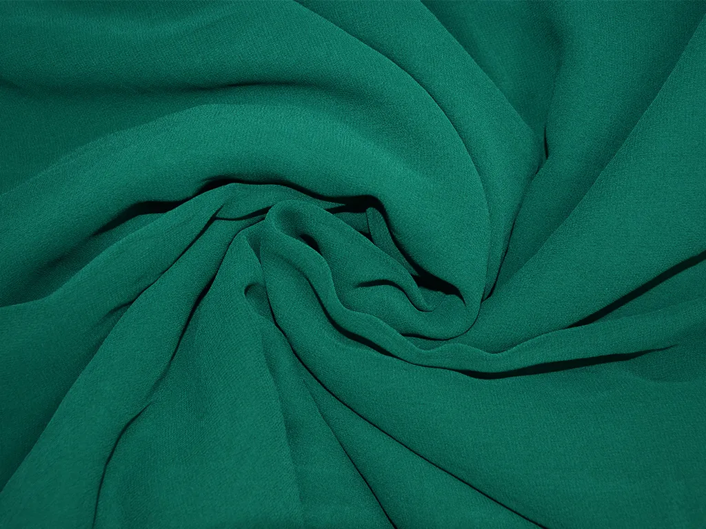 Forest Green Plain Georgette Fabric (Wholesale)