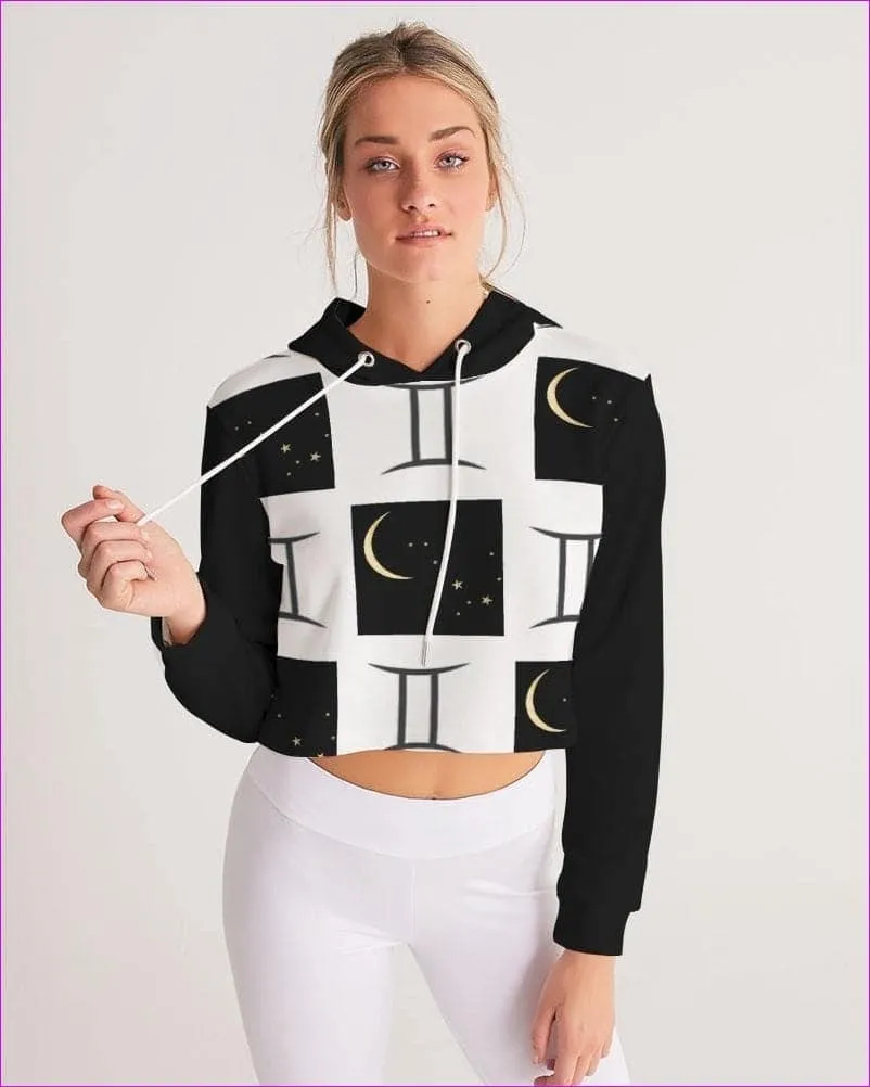 Gemini Moon  Womens Cropped Hoodie