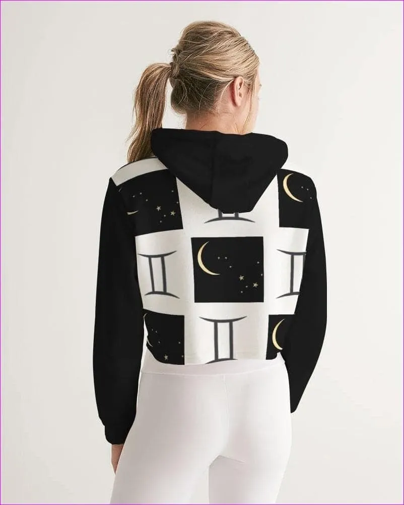 Gemini Moon  Womens Cropped Hoodie