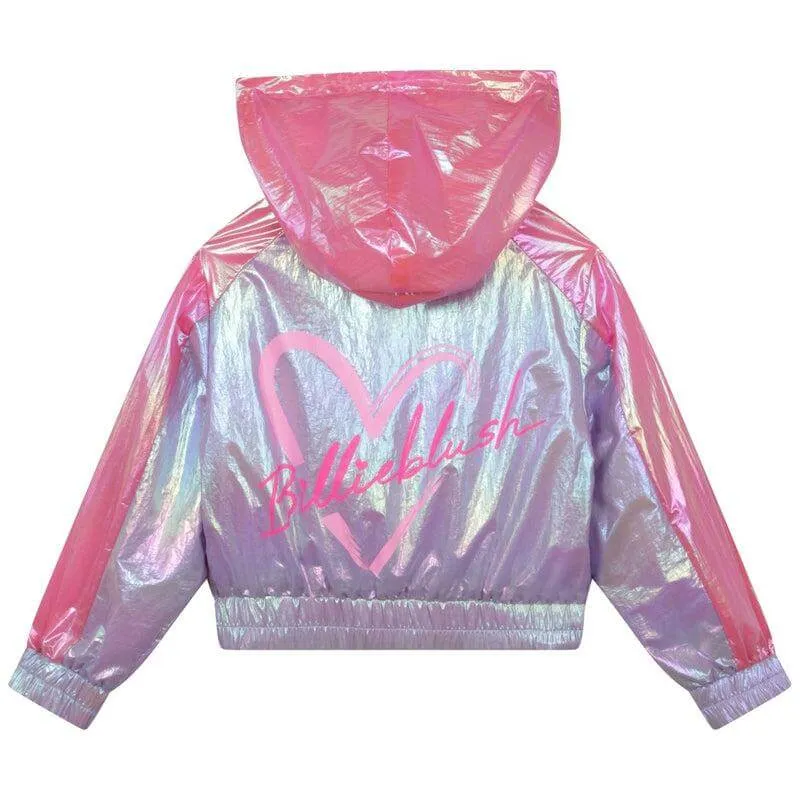 Girls Pink Iridescent Windbreaker