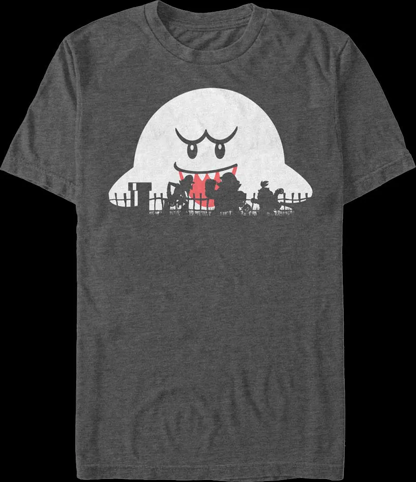 Halloween Boo Ghost And Silhouettes Super Mario Bros. T-Shirt