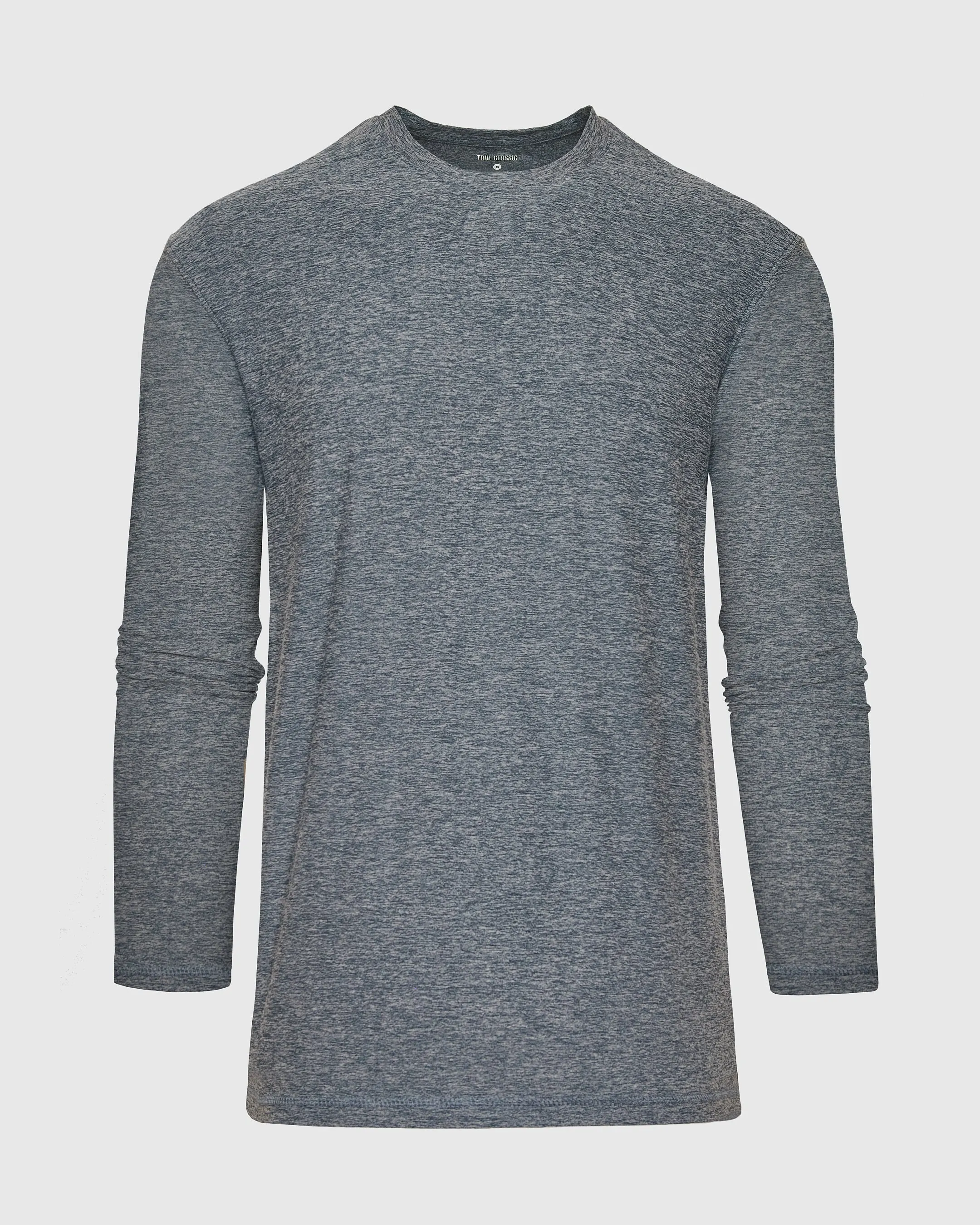 Heather Navy Long Sleeve Tall Active Crew