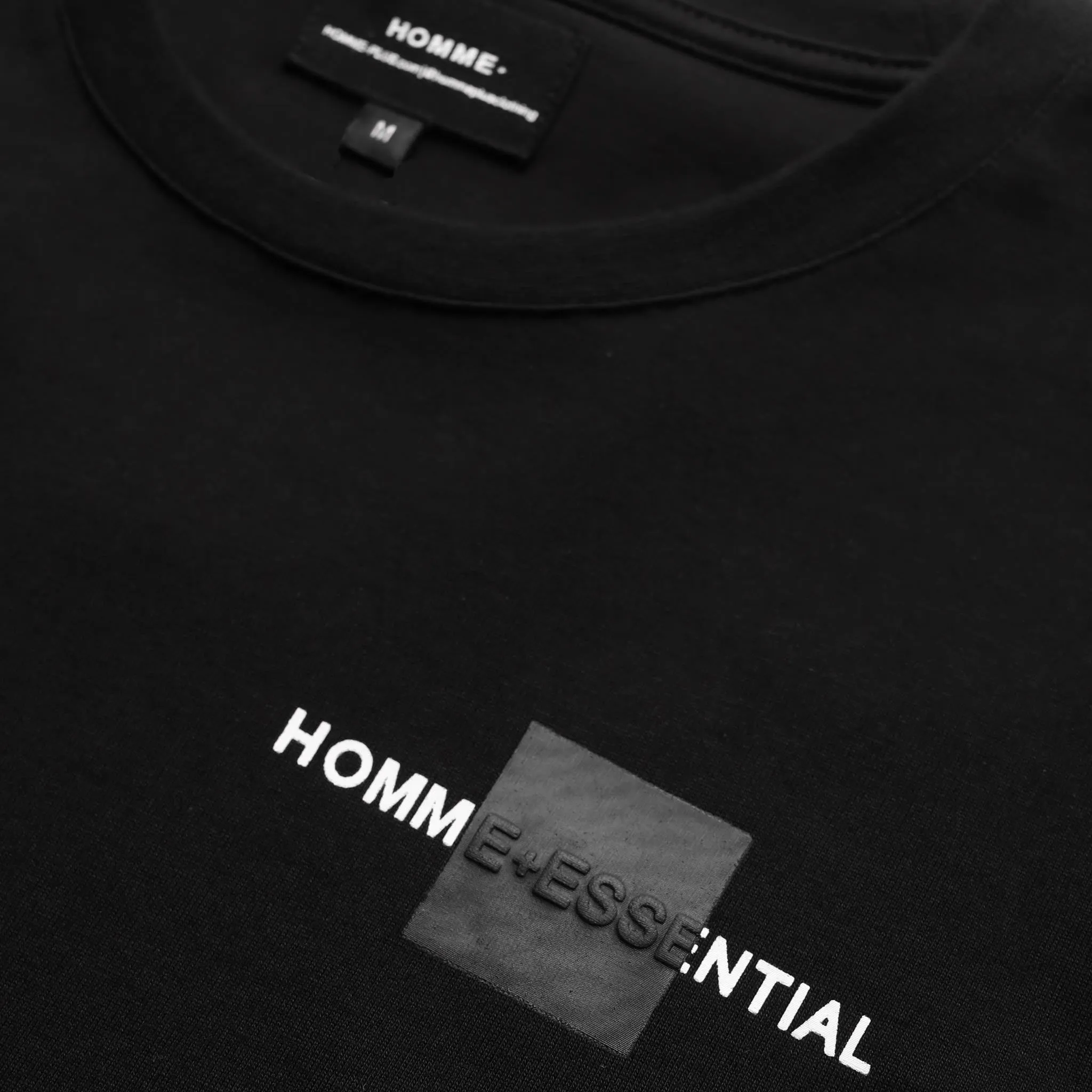 HOMME  'ESSENTIAL' Box Print Tee Black