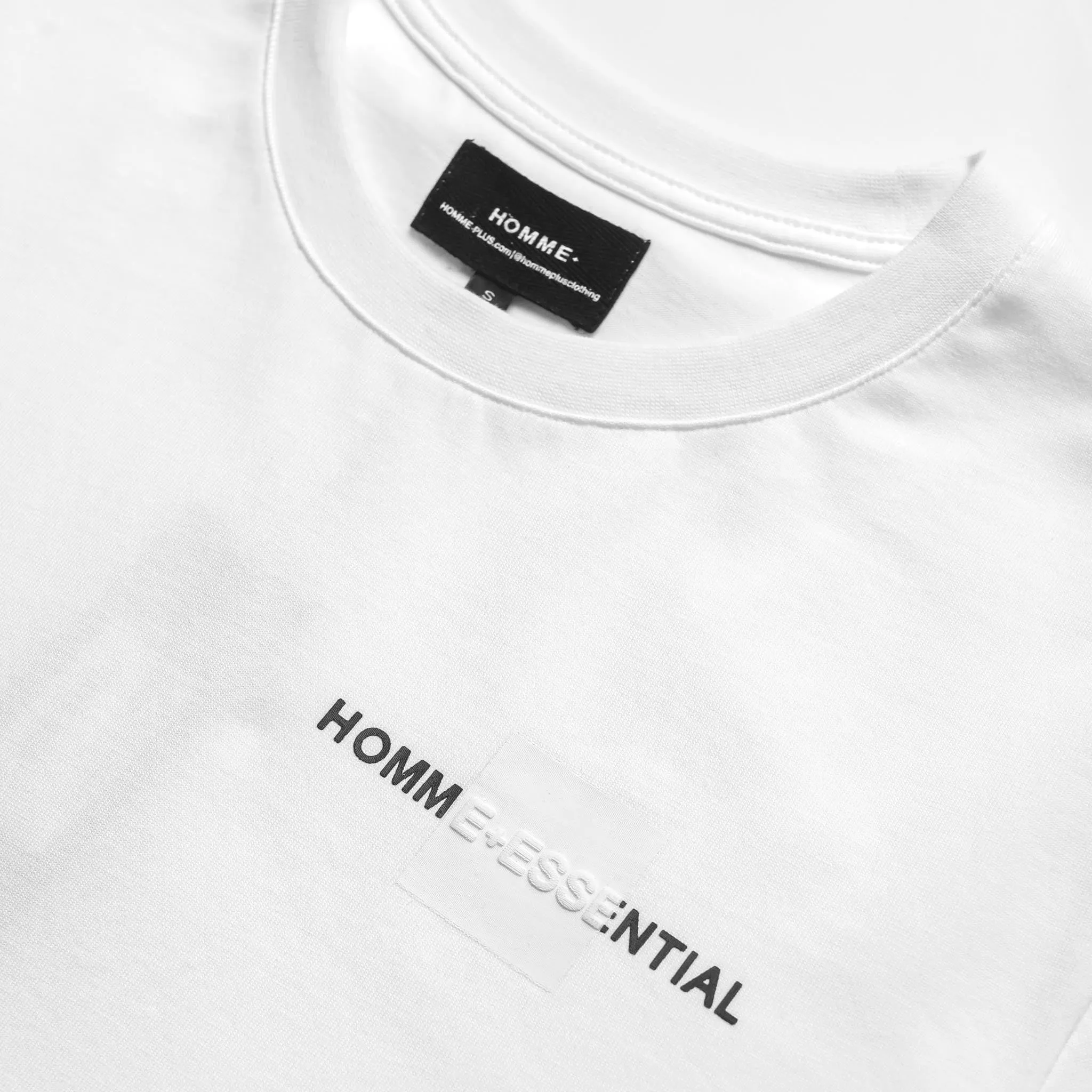 HOMME  'ESSENTIAL' Box Print Tee White