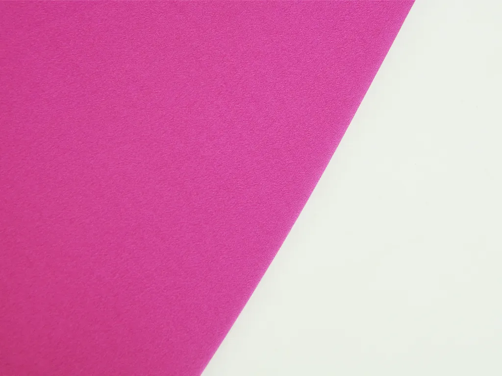 Hot Pink Plain Crepe Satin Fabric (Wholesale)