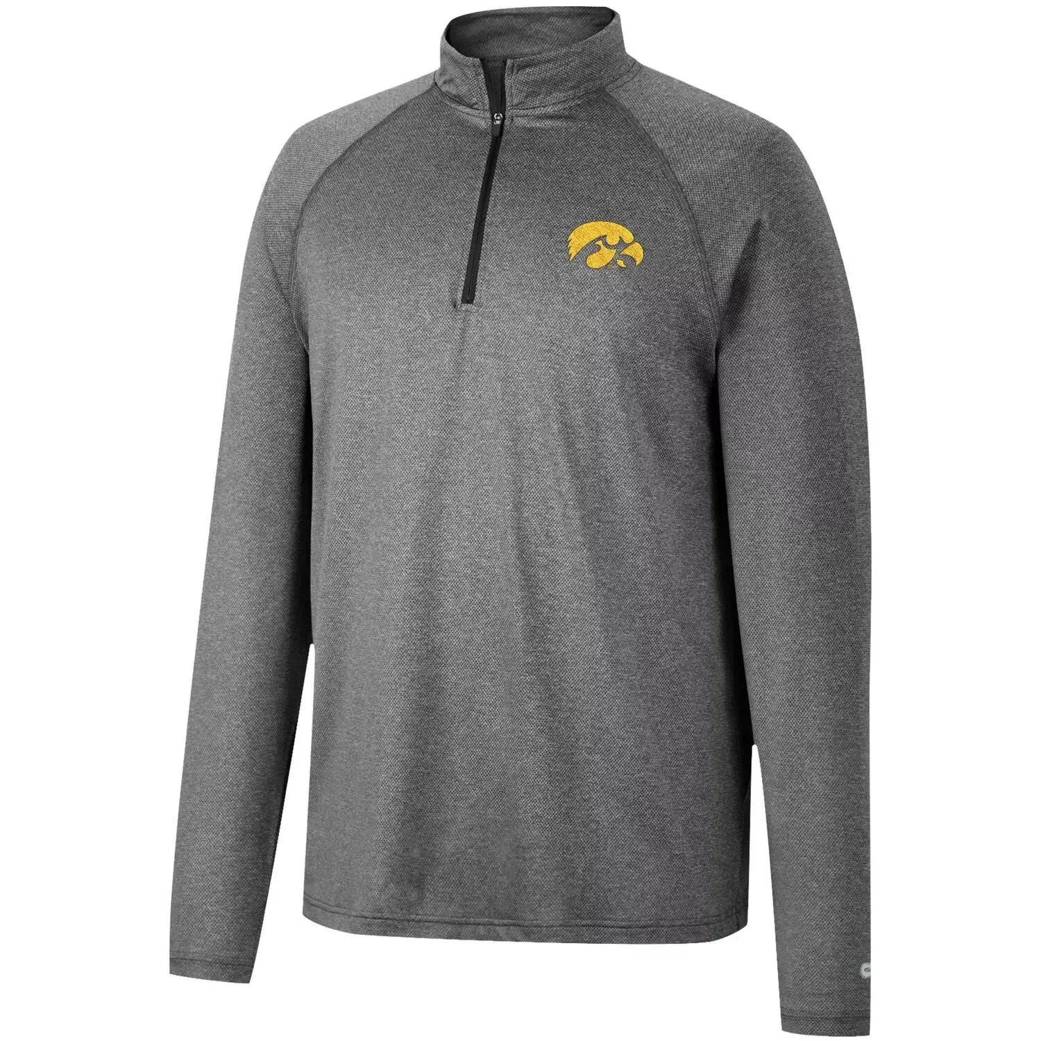 Iowa Hawkeyes Earth First Men's Raglan Quarter Zip Windbreaker, Colosseum Gray