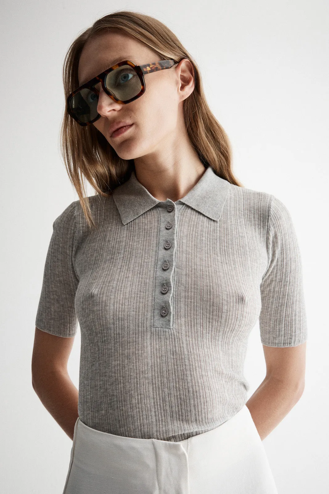 Kona Knit Top Light Grey