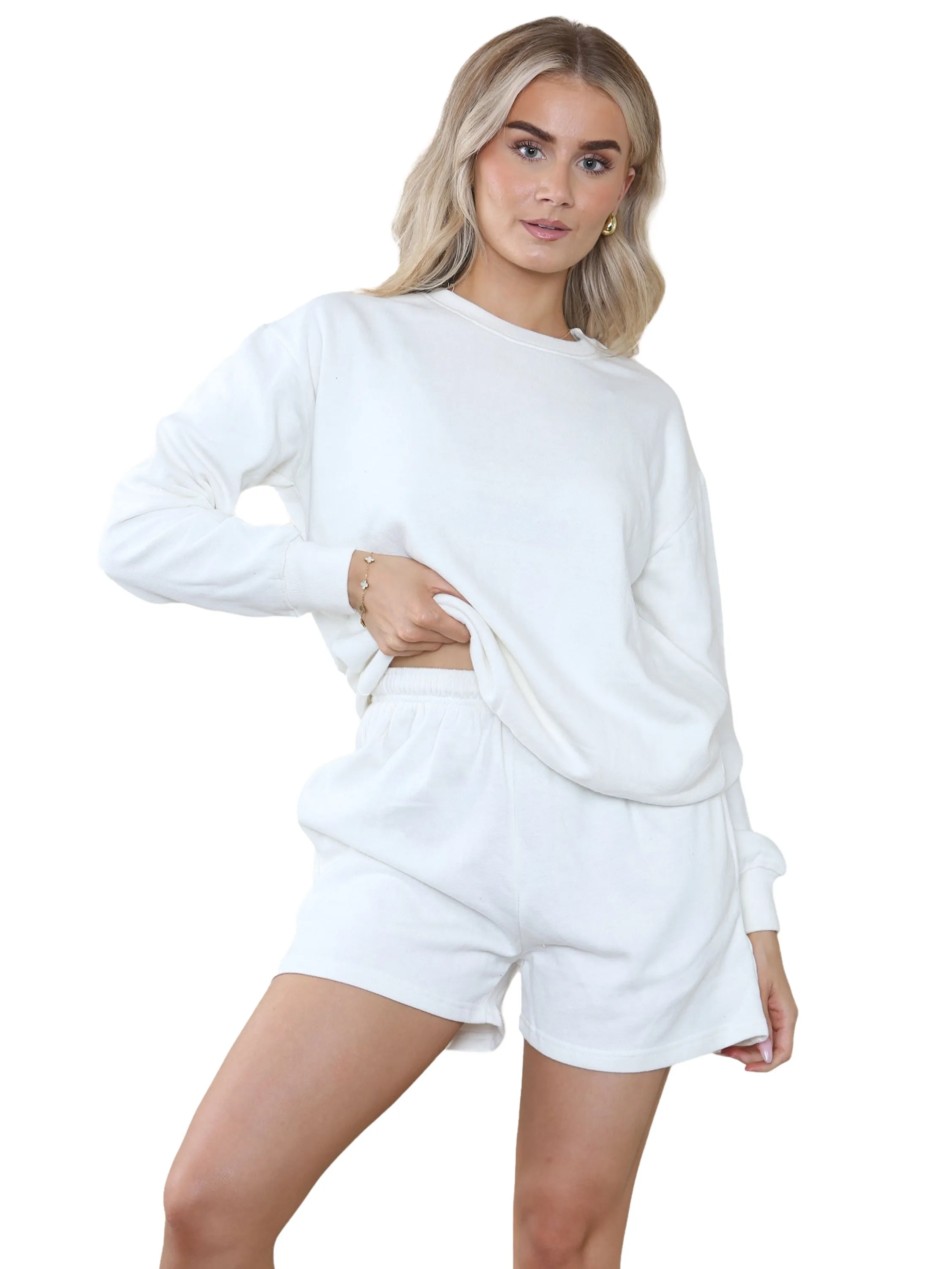 Kruze | Womens Sweatshirt & Shorts Tracksuit Set