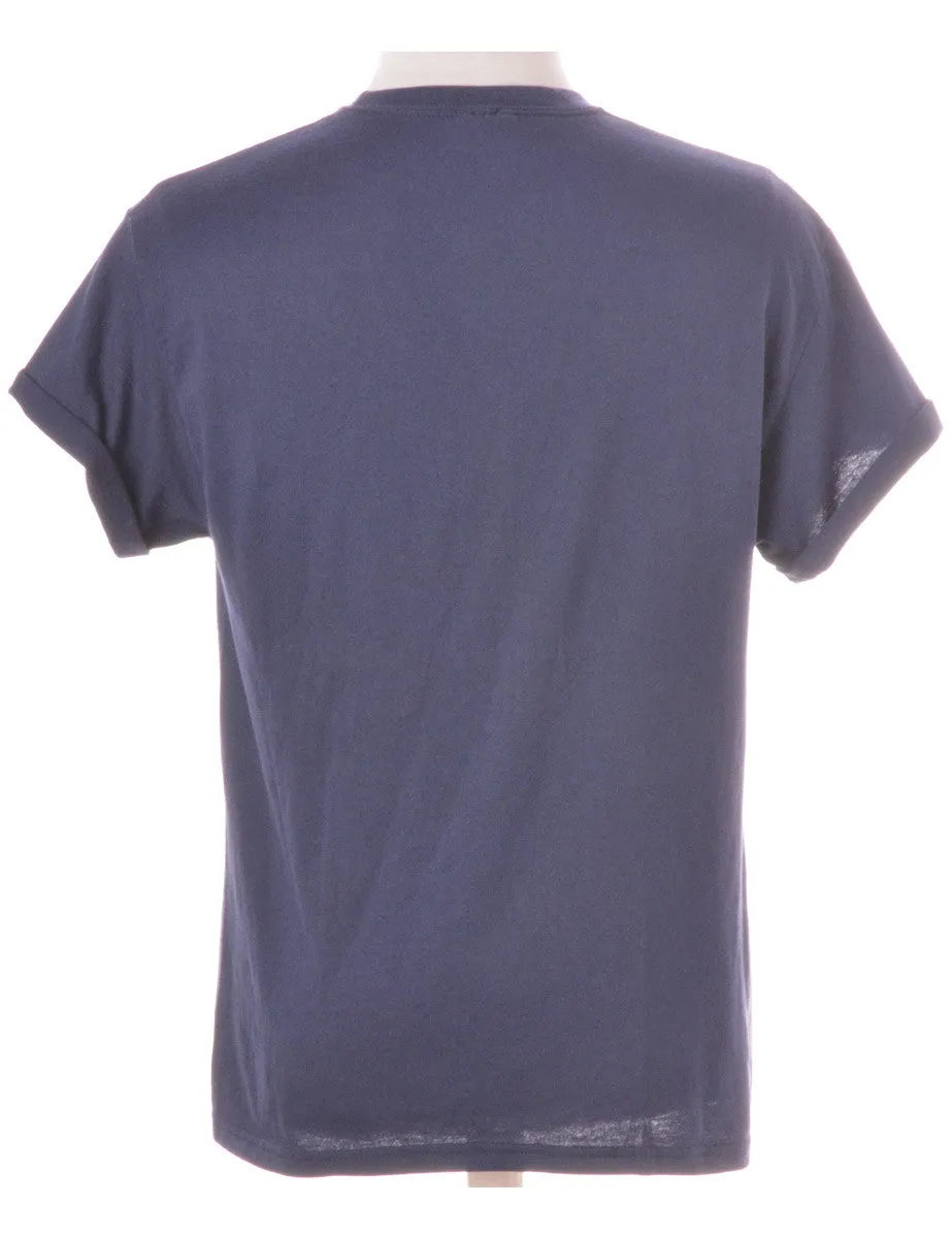 Label Navy Rolled Sleeve T-shirt