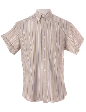 Label Scott Roll Sleeve Stripy Shirt - L