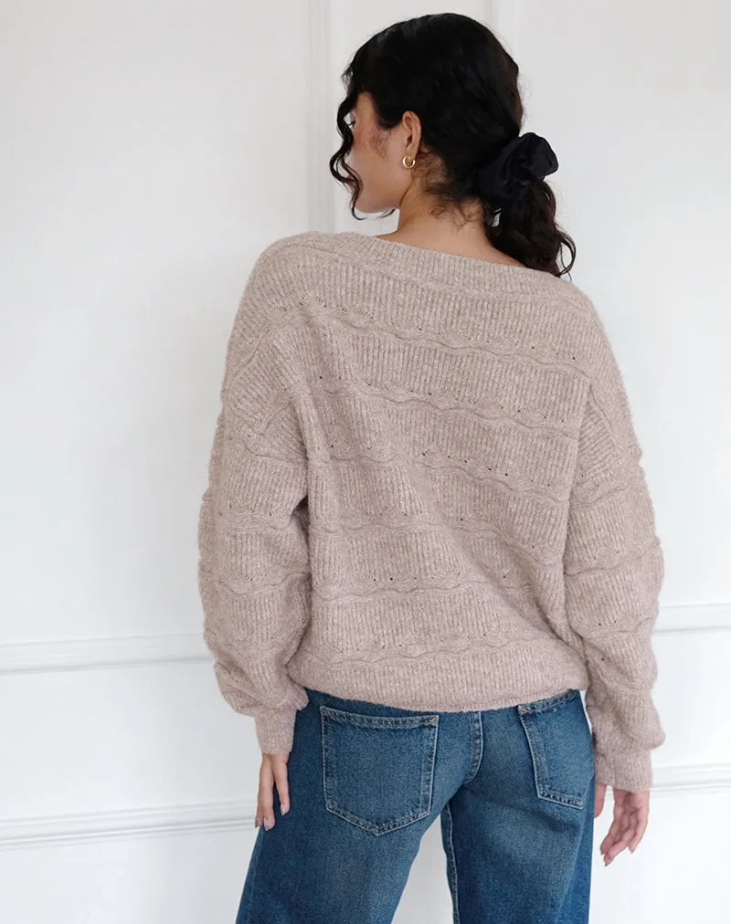 Loka Oversized Jumper in Almond