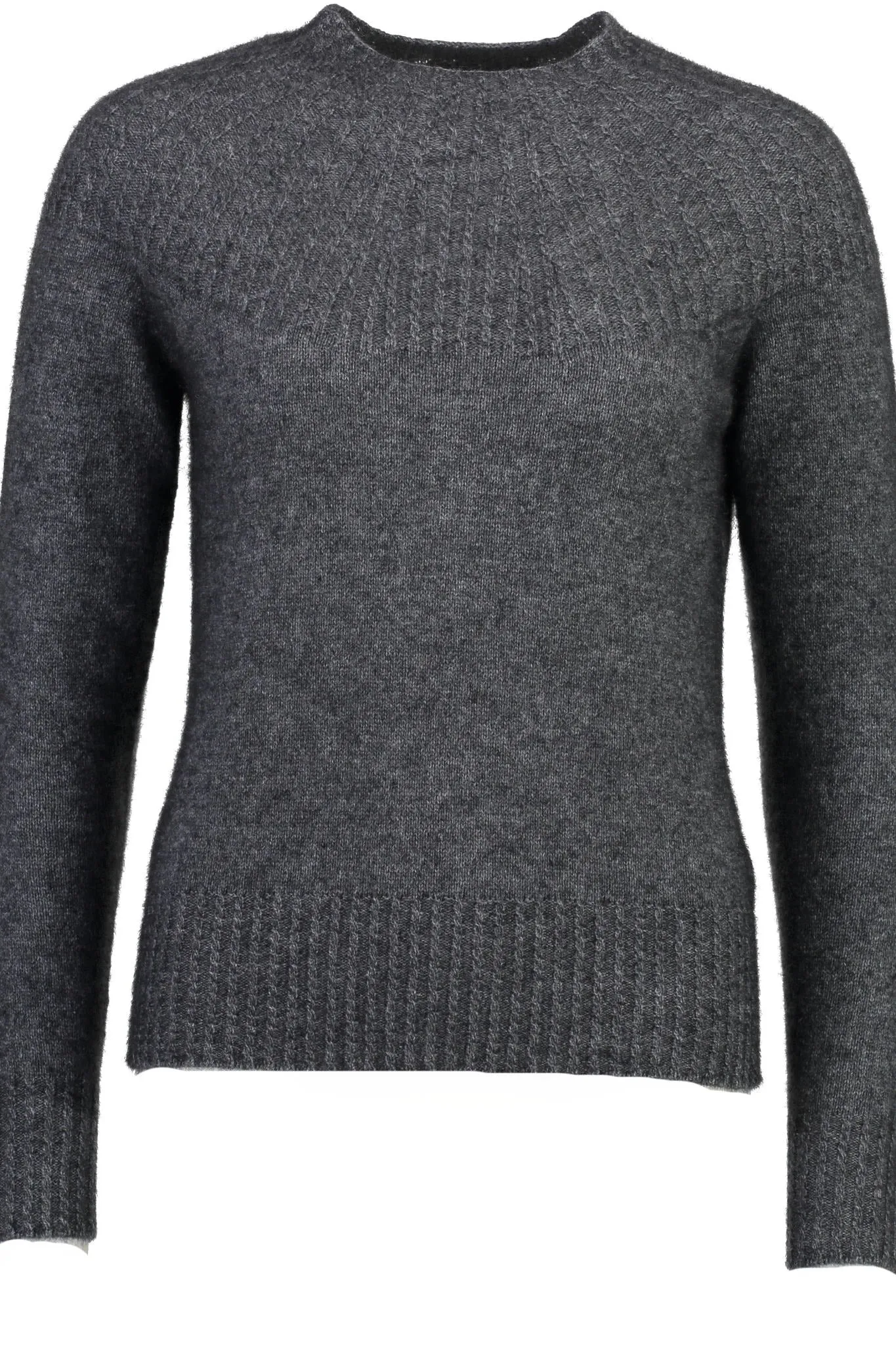 McDonald - Yoke Neck Cable Jersey in Merino Wool and Possum Fur