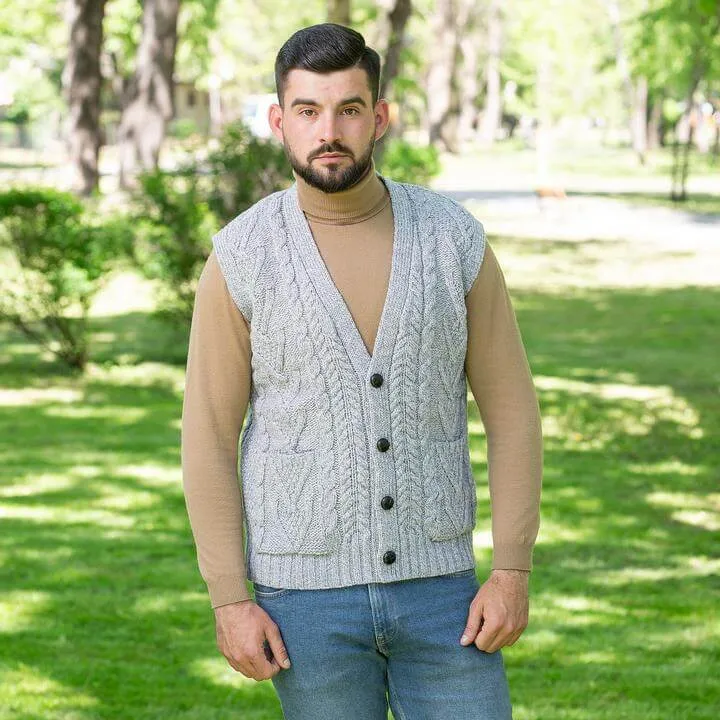 Men's V-Neck Irish Knit Vest