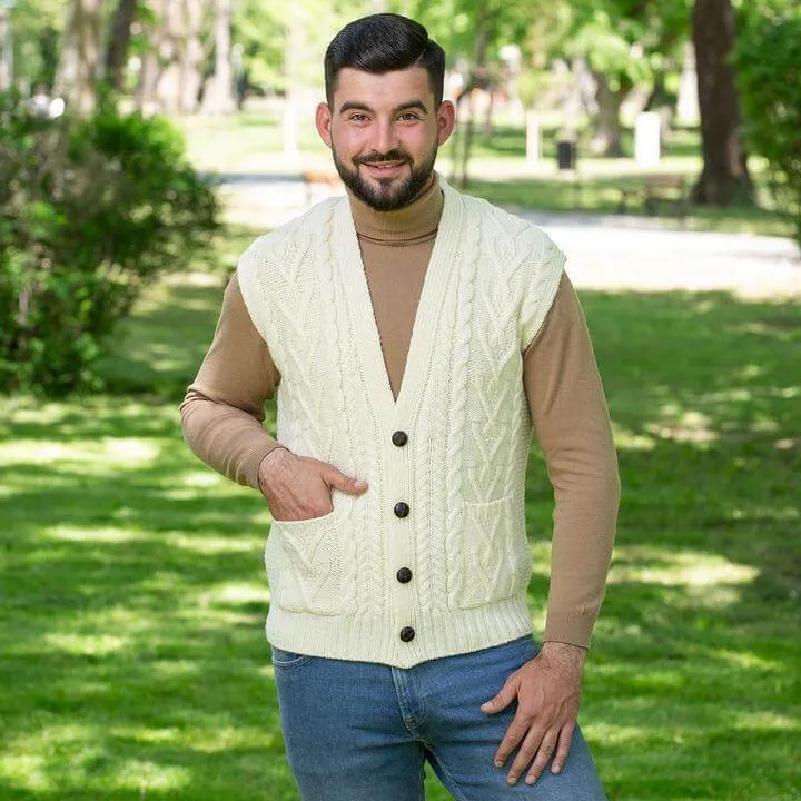 Men's V-Neck Irish Knit Vest