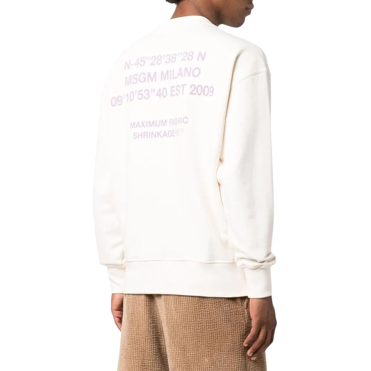 MSGM Cream Graphic Print Sweatshirt