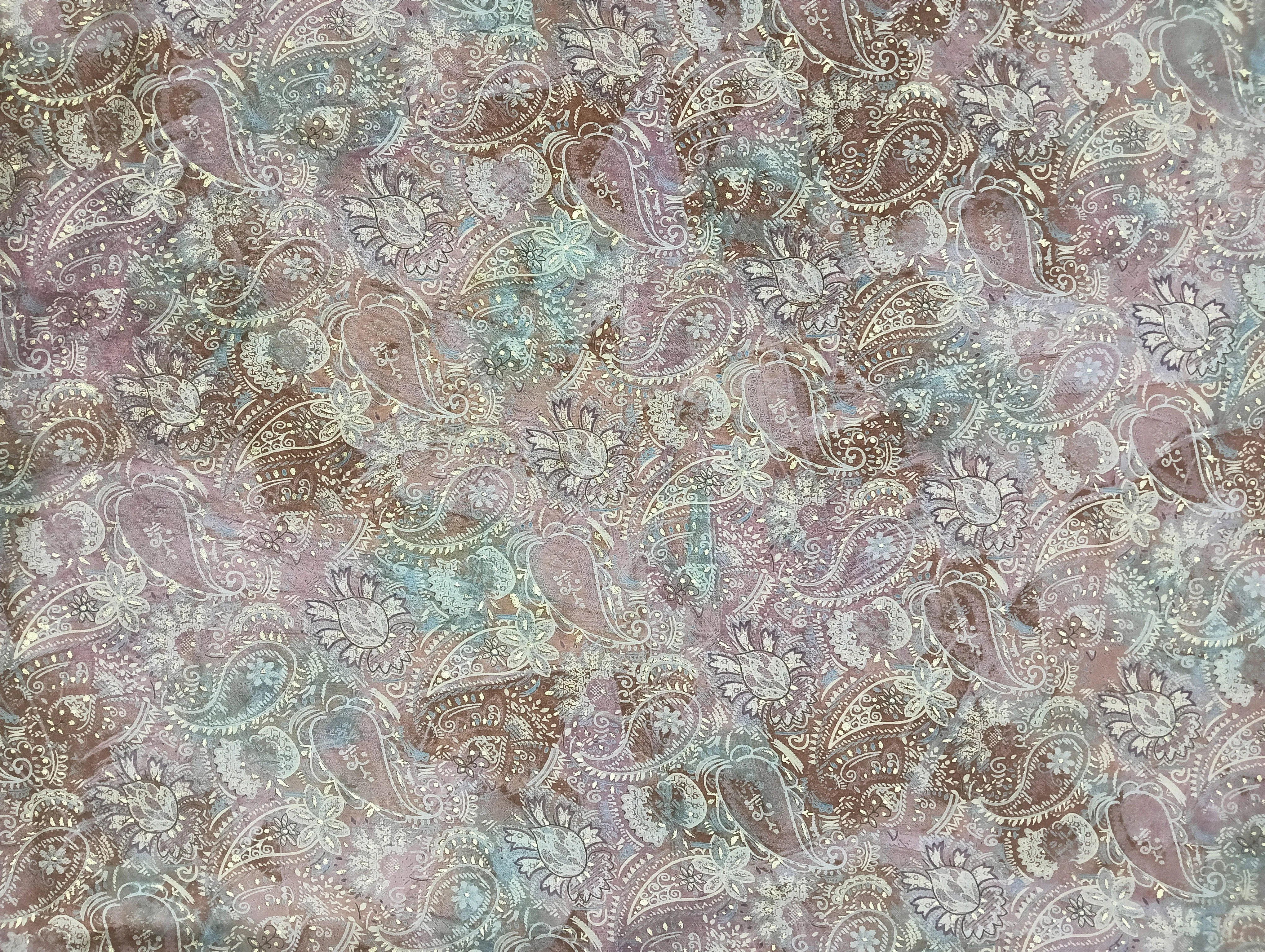 Multicolor Paisley Printed Muslin Fabric