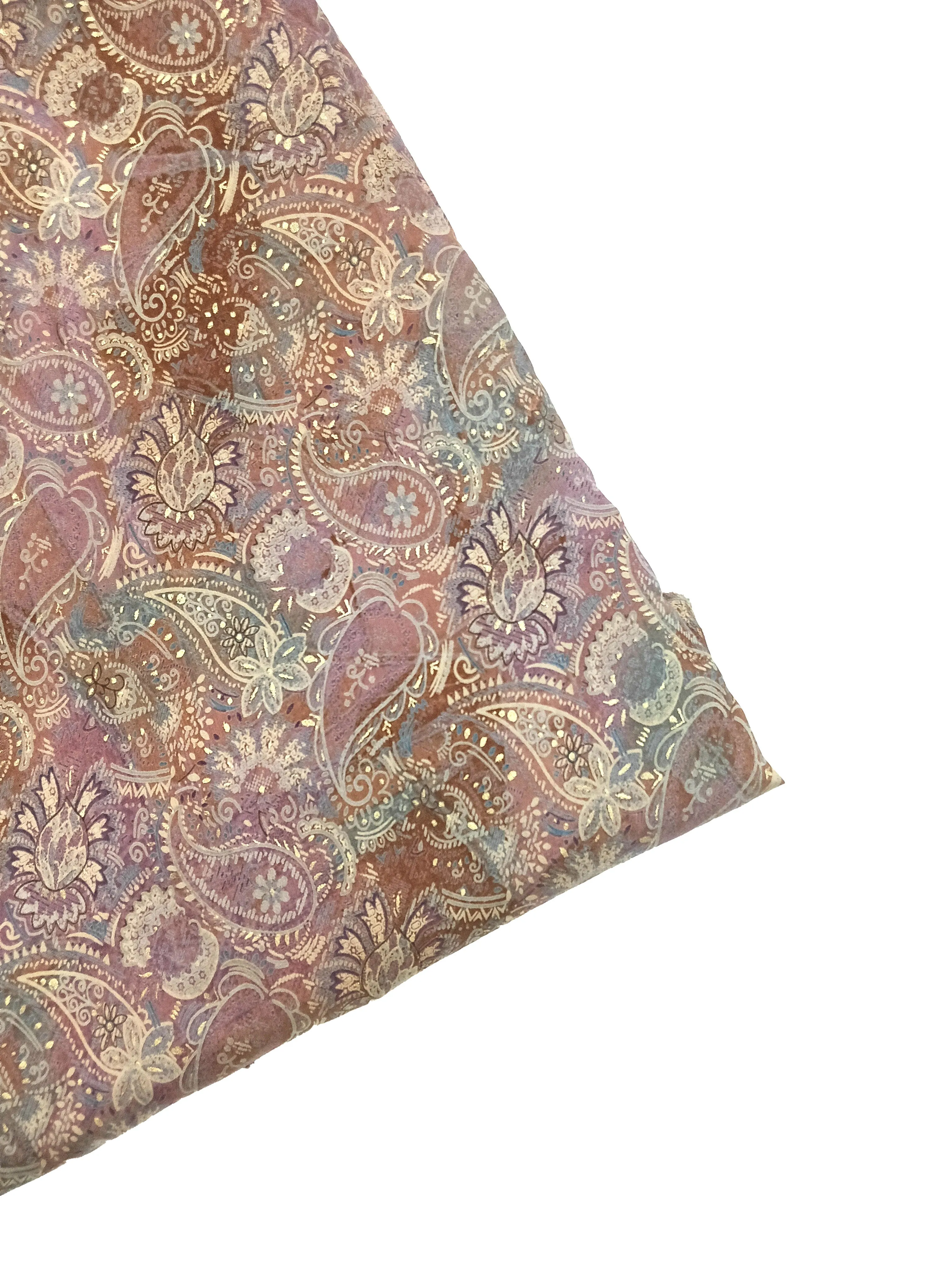 Multicolor Paisley Printed Muslin Fabric