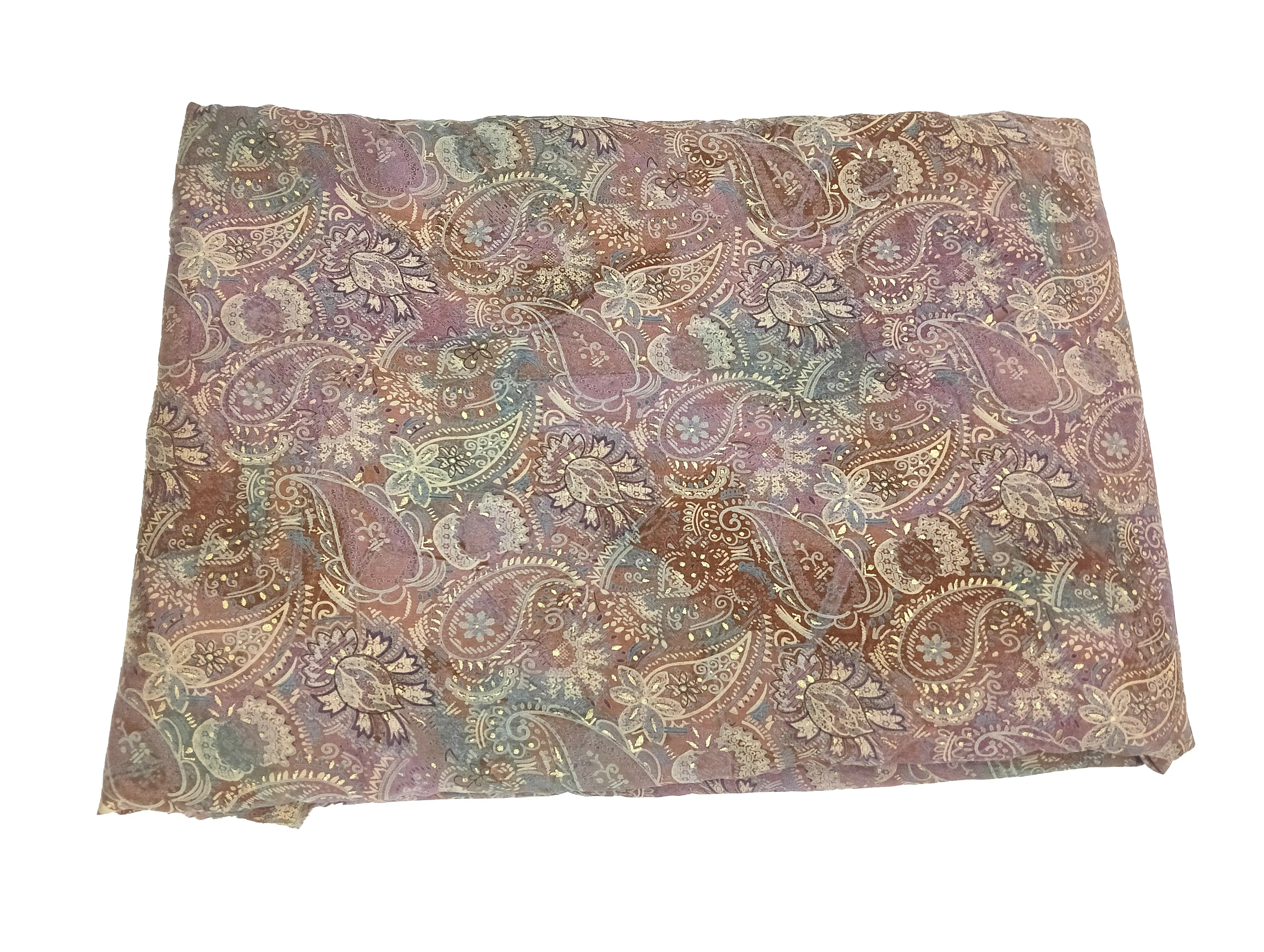 Multicolor Paisley Printed Muslin Fabric