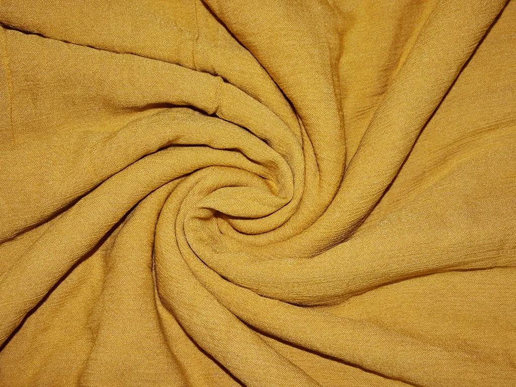 Mustard Yellow Plain Rayon Fabric (Wholesale)