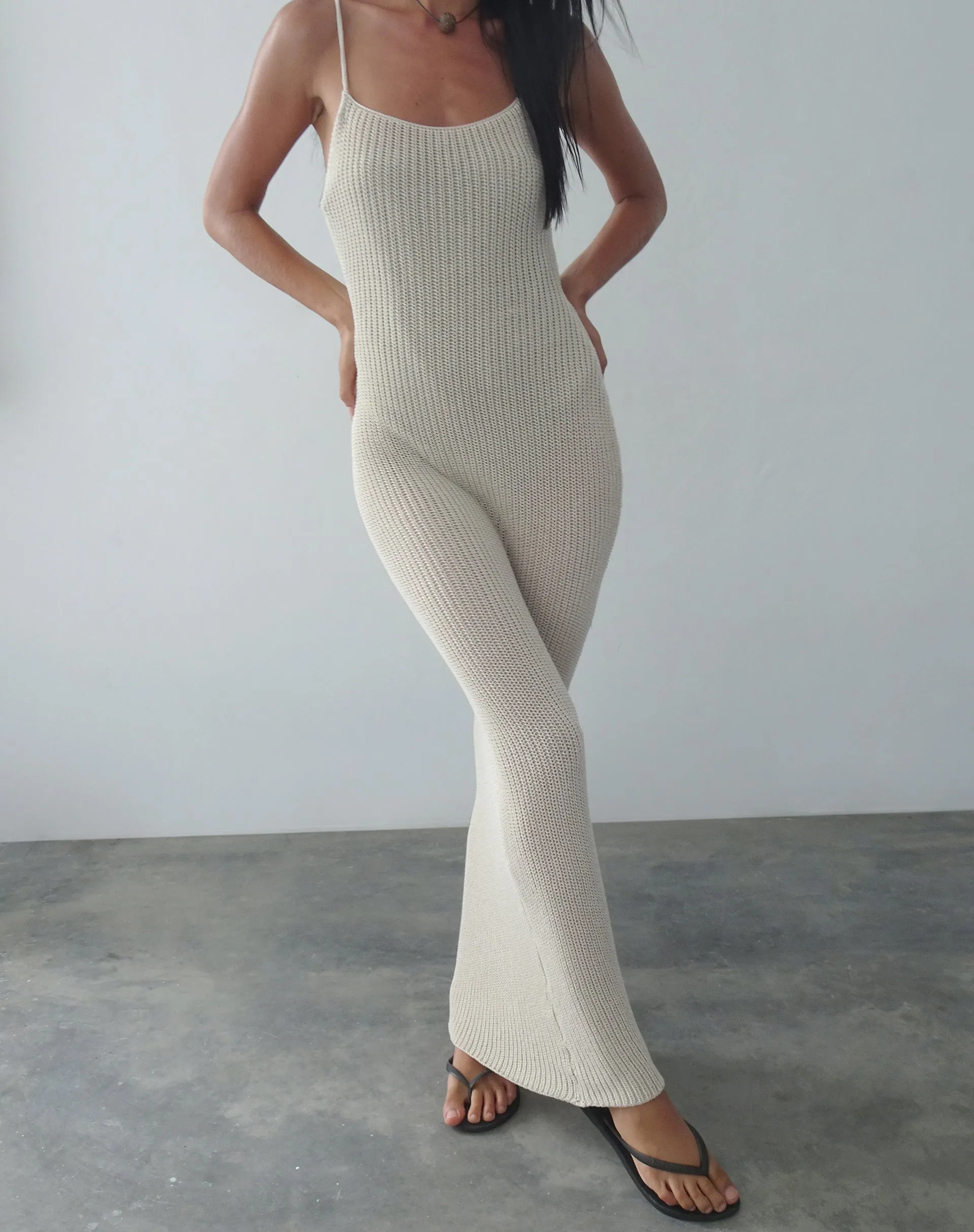 Norila Knitted Maxi Dress in Neutral