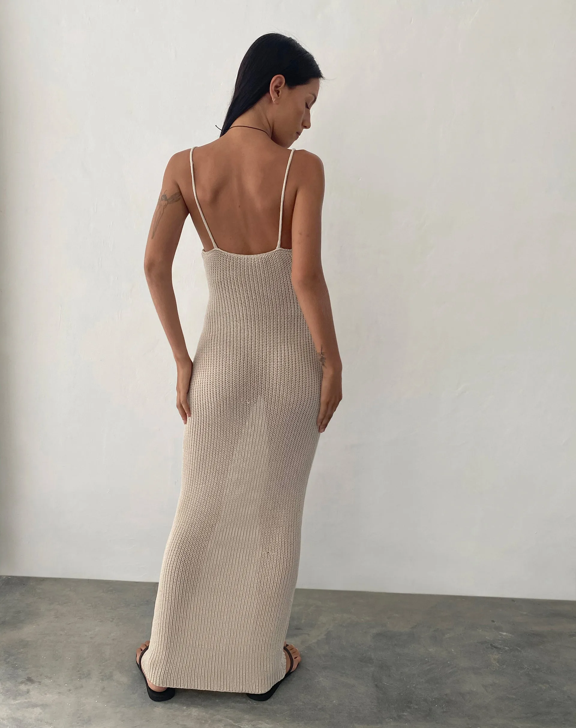 Norila Knitted Maxi Dress in Neutral